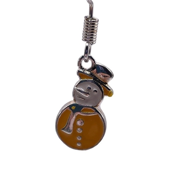 Snowman wire hook earrings New - Picture 3 of 4